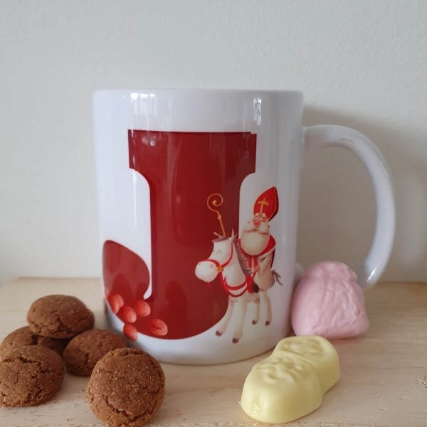 Chocoladeletter Beker Sinterklaas Piet FlexMade Letter Alfabet Gepersonaliseerd